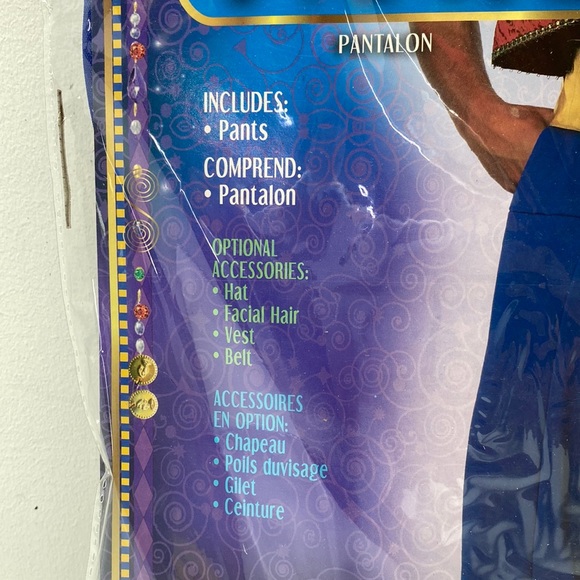 Aladdin Genie Desert Prince Harem Pants Size - Fits up to 34in waist Inc Lamp - Picture 5 of 7